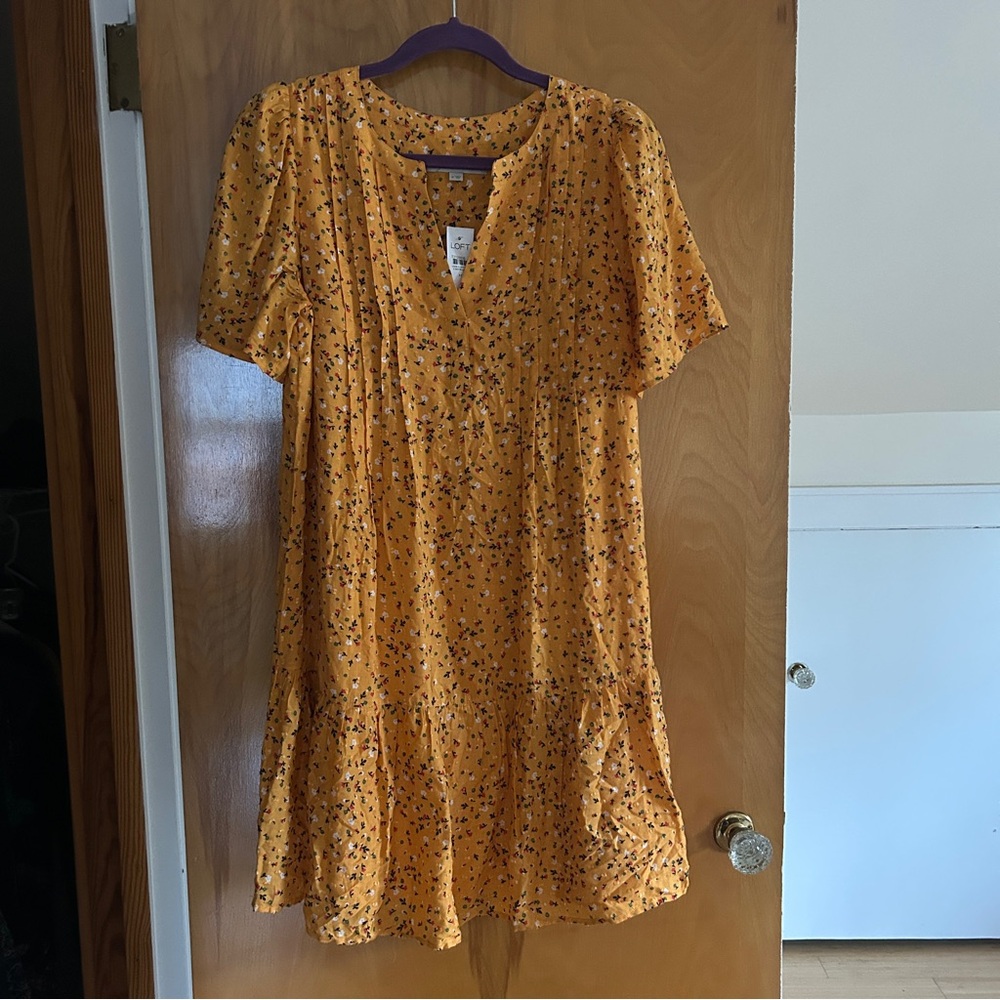 LOFT Floral Yellow Dress